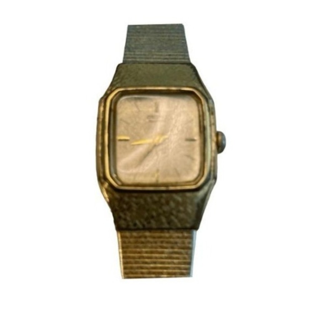 Vintage 70s Seiko Quartz Watch‎ Gold Tone Metal Bracelet